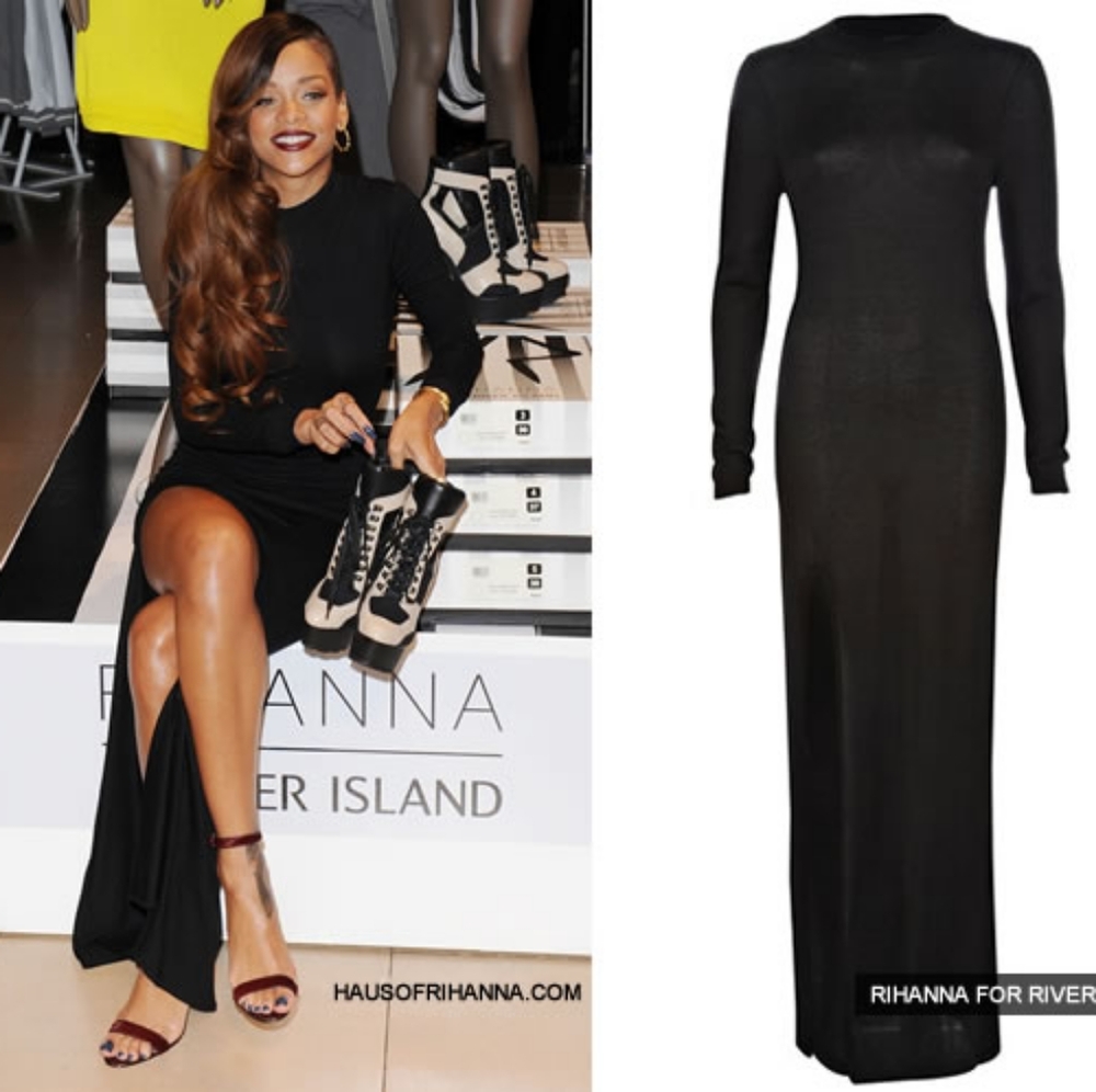 Rihanna for River Island Black Dress Long Gown